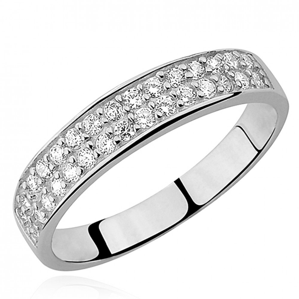 Inel argint 925, jw143, model cu cristale, placat cu rodiu