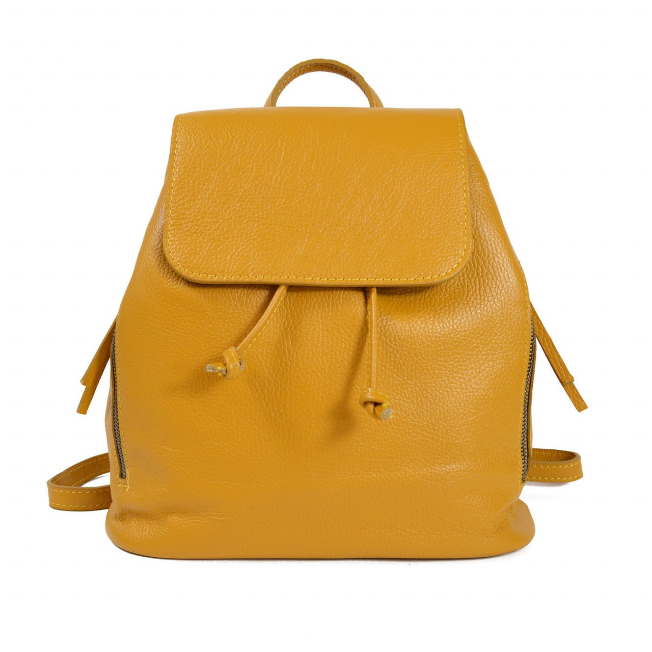 Rucsac dama Zelinda GT1495, piele naturala, galben