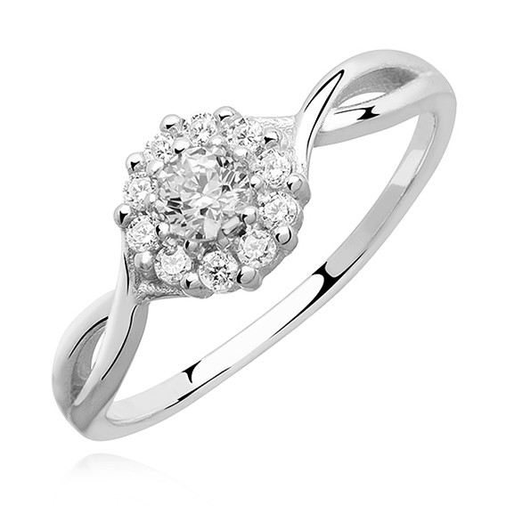 Inel argint 925, jw151, model cu pietre, placat cu rodiu