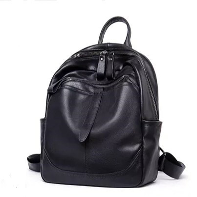 Rucsac dama, Amita GT2072, piele naturala, Negru