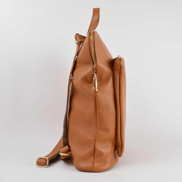 Rucsac dama Patrizia GT1296, piele naturala, cognac