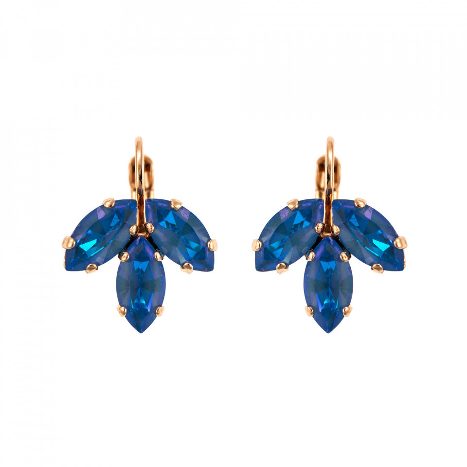 Cercei placati cu Aur roz de 24K, cu cristale Swarovski, Ocean DeLite | 1238/5-143143RG6