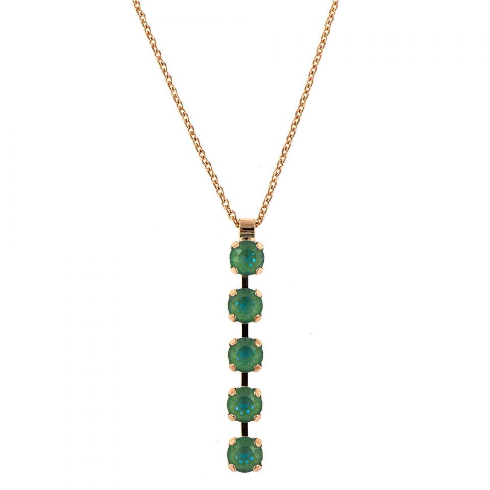 Pandantiv cu lant placat cu Aur roz de 24K, cu cristale Swarovski, Silky Sage DeLite | 5430/5-169169RG