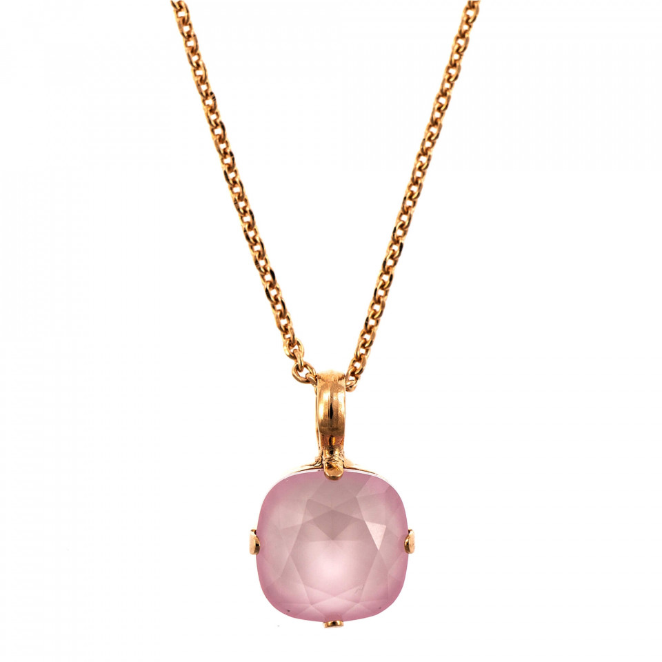 Pandantiv cu lant placat cu Aur roz de 24K, cu cristale Swarovski, Powder Rose | 5326/4-121RG