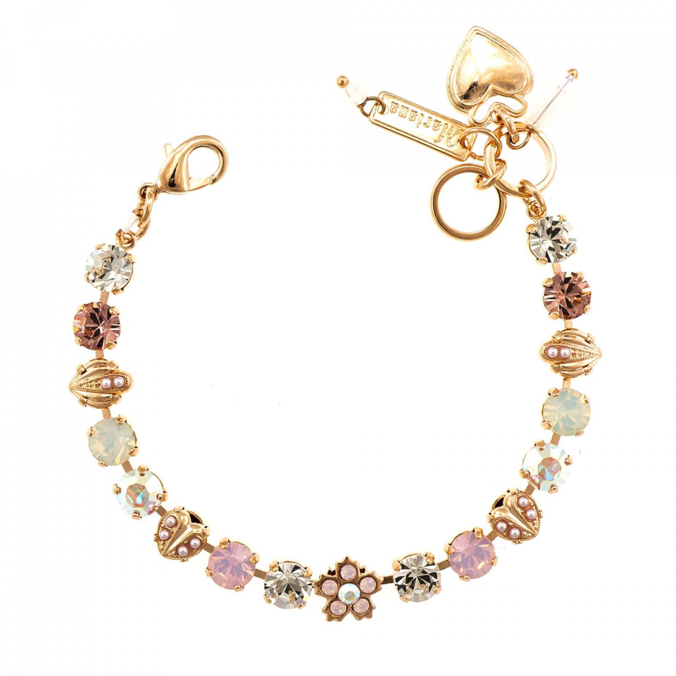 Bratara placata cu Aur roz de 24K, cu cristale Swarovski, Aura | 4042-1112RG Roxannes - Mariana Jewellery