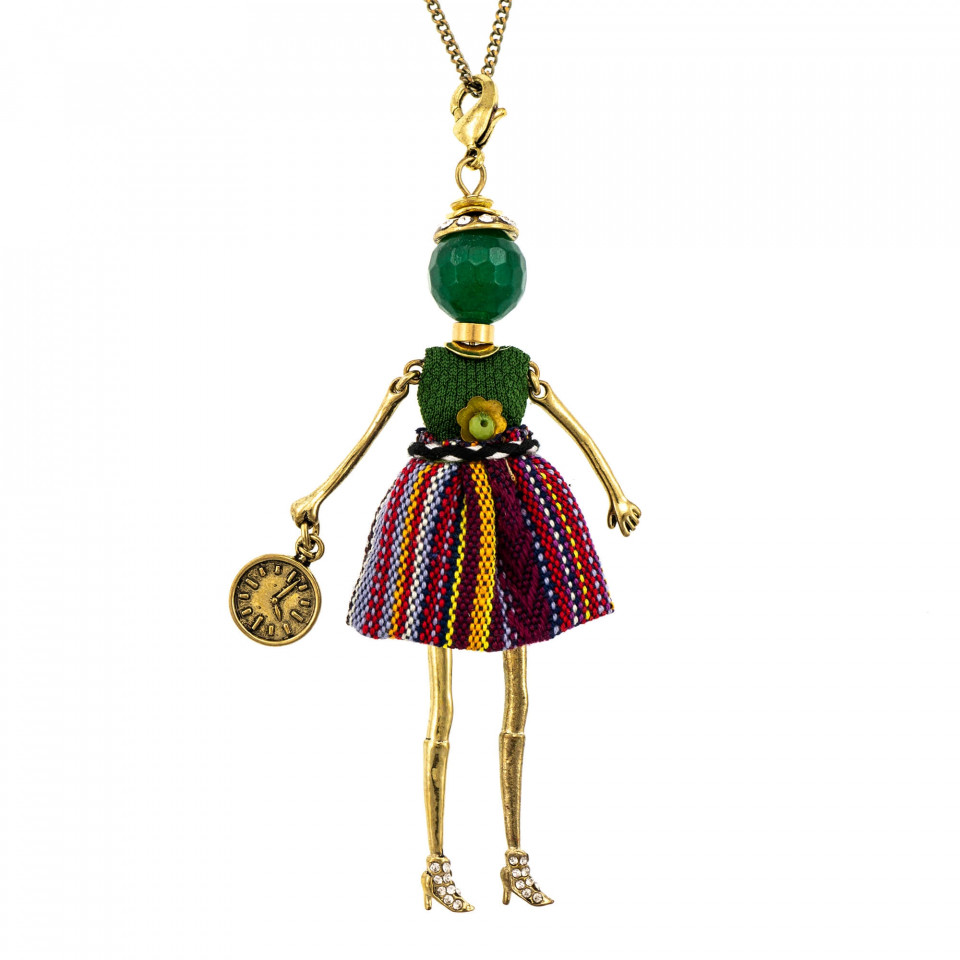 Bambola in Stile Tradizionale Rumeno-Green
