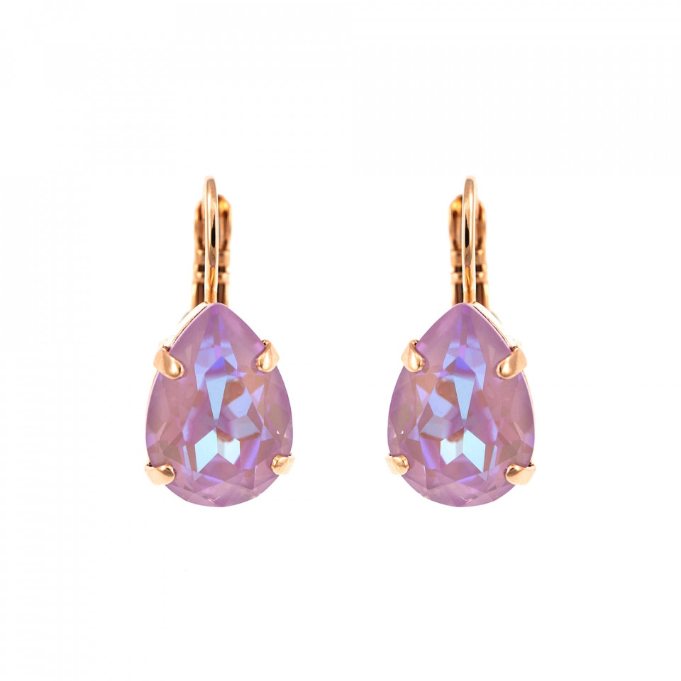 Cercei placati cu Aur roz de 24K, cu cristale Swarovski, Lavender | 1032/1-144RG6