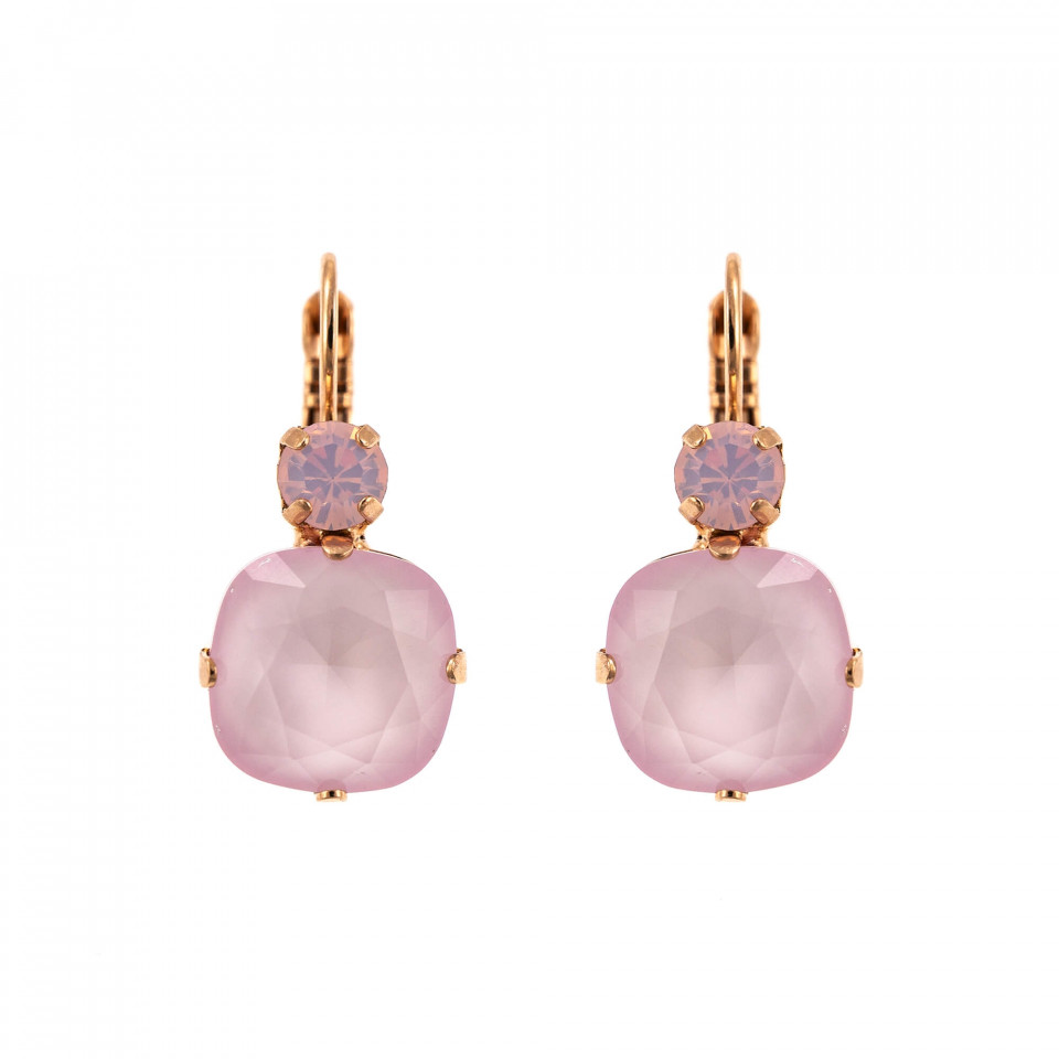 Cercei placati cu Aur roz de 24K, cu cristale Swarovski, Powder Rose | 1326/1-395121RG6