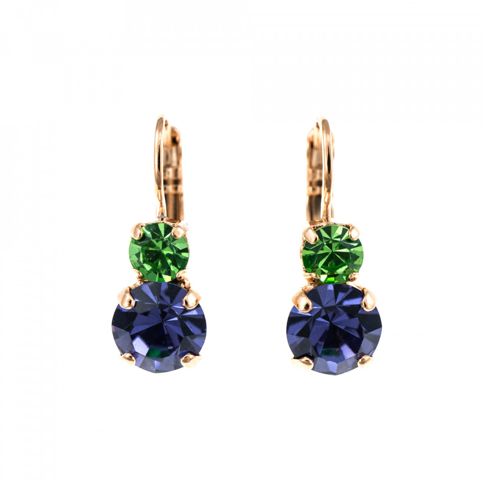 Cercei placati cu Aur roz de 24K, cu cristale Swarovski, Flower Power | 1190-803RG6