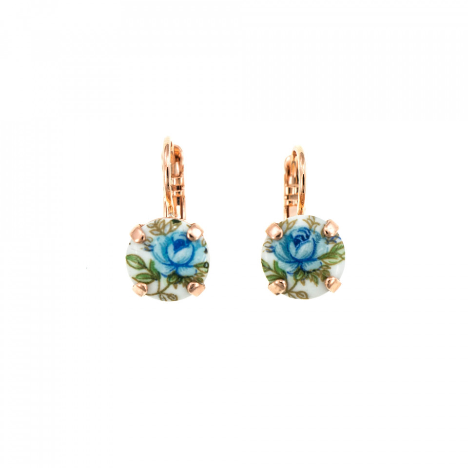 Cercei placati cu Aur roz de 24K, cu cristale Swarovski, Spring Flowers | 1445-01231RG6