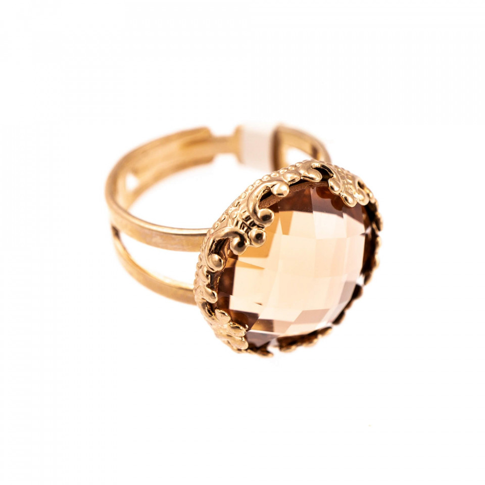 Inel placat cu Aur roz de 24K, cu cristale Swarovski, Jackie | 7220-362ARG