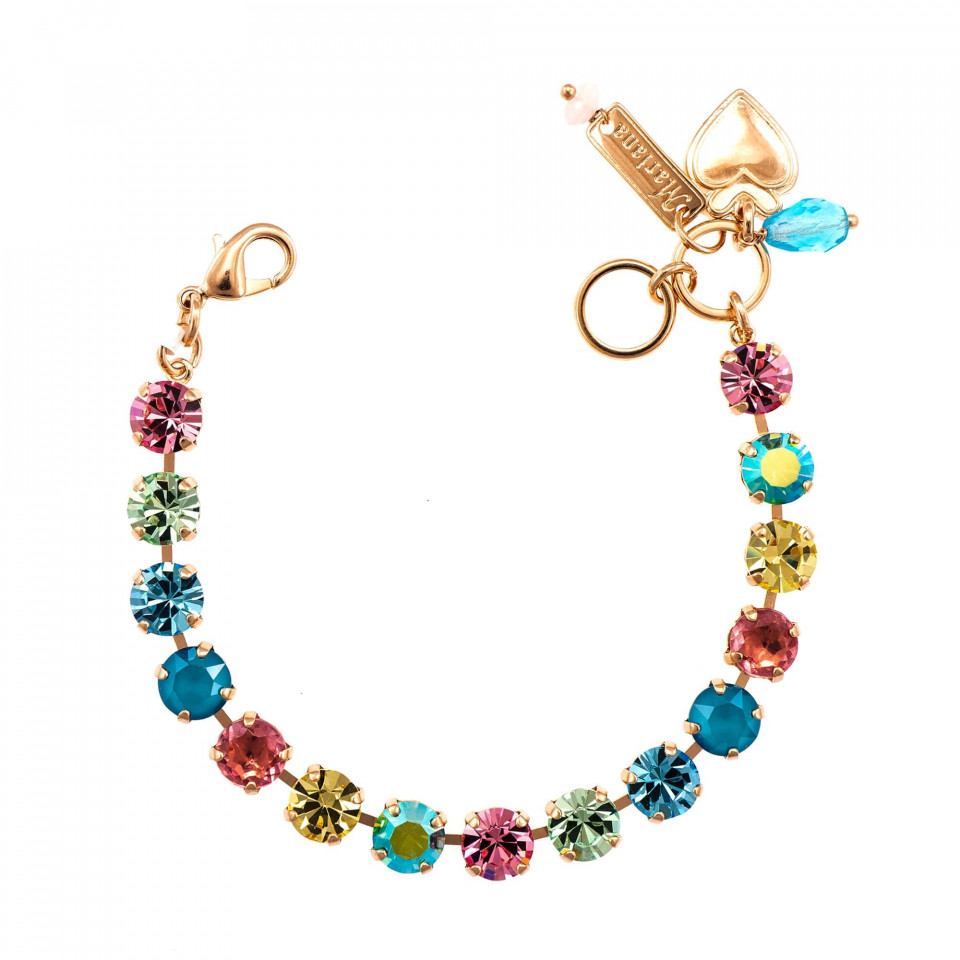 Bratara placata cu Aur roz de 24K, cu cristale Swarovski, Spring Flowers | 4252-2141RG