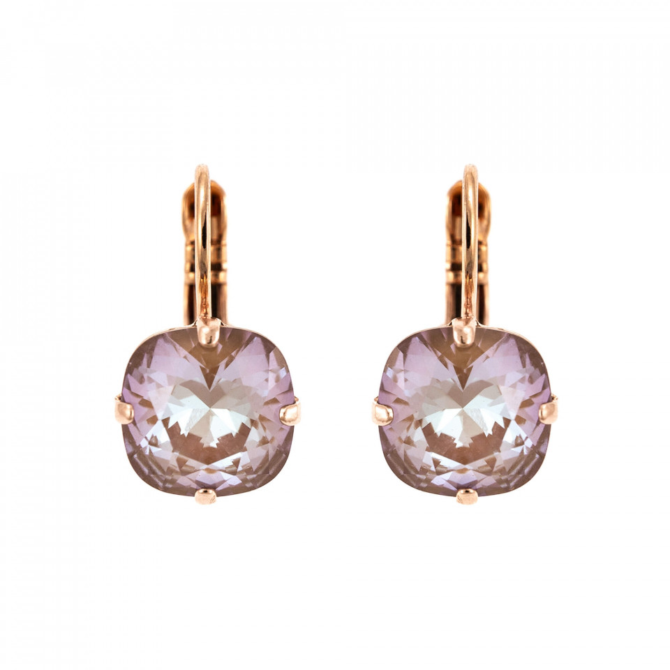Cercei placati cu Aur roz de 24K, cu cristale Swarovski, Cappuccino DeLite | 1470/1-148RG6