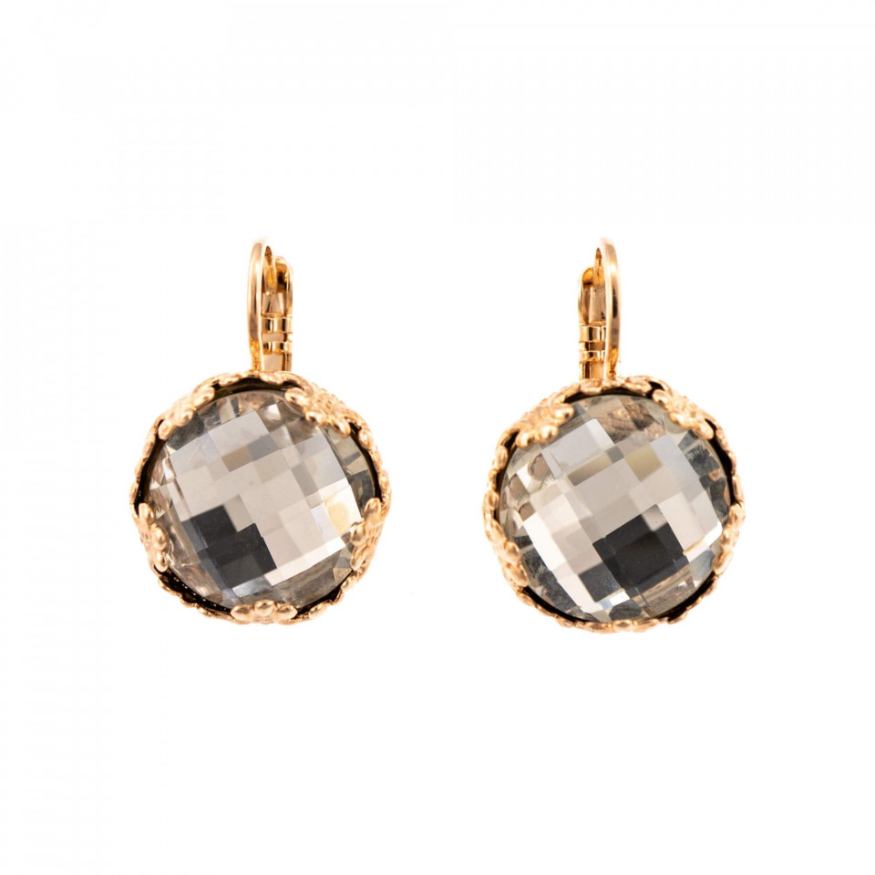 Cercei placati cu Aur roz de 24K, cu cristale Swarovski, On a Clear Day | 1374-001ARG6