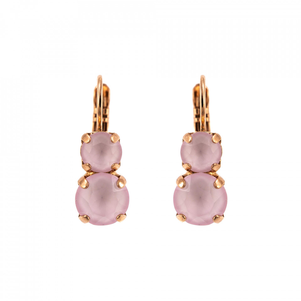 Cercei placati cu Aur roz de 24K, cu cristale Swarovski, Powder Rose | 1191-121121RG6