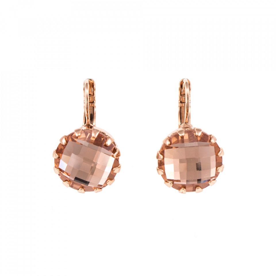 Cercei placati cu Aur roz de 24K, cu cristale Swarovski, Jackie | 1133/1-39132RG6