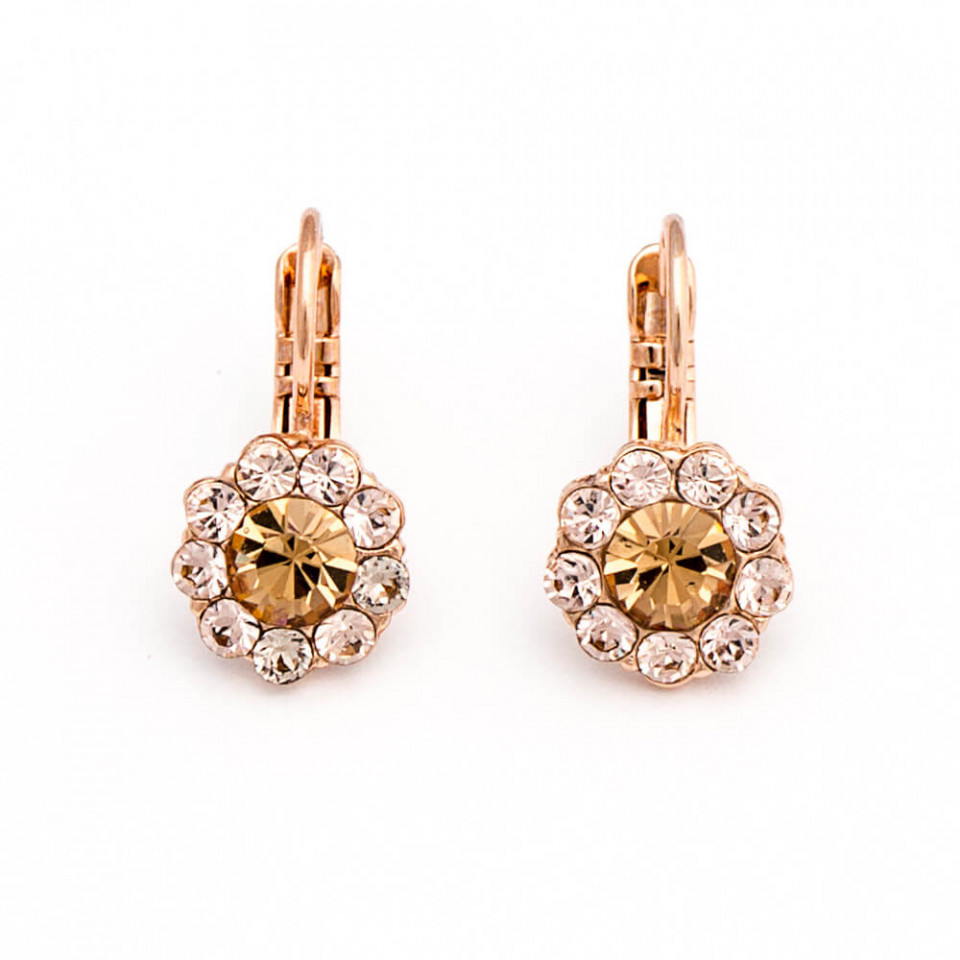 Cercei placati cu Aur roz de 24K, cu cristale Swarovski, Jackie | 1379-39132RG6