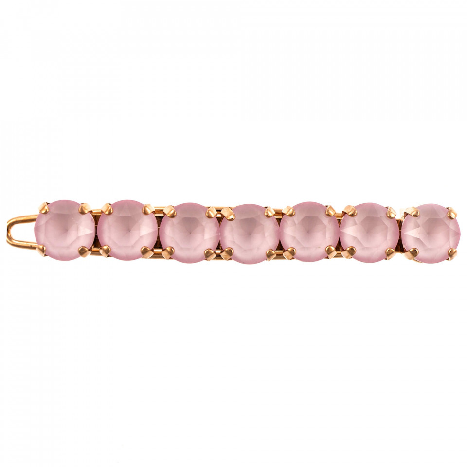 Agrafa de par placata cu Aur roz de 24K, cu cristale Swarovski, Powder Rose | 9252-121121RG