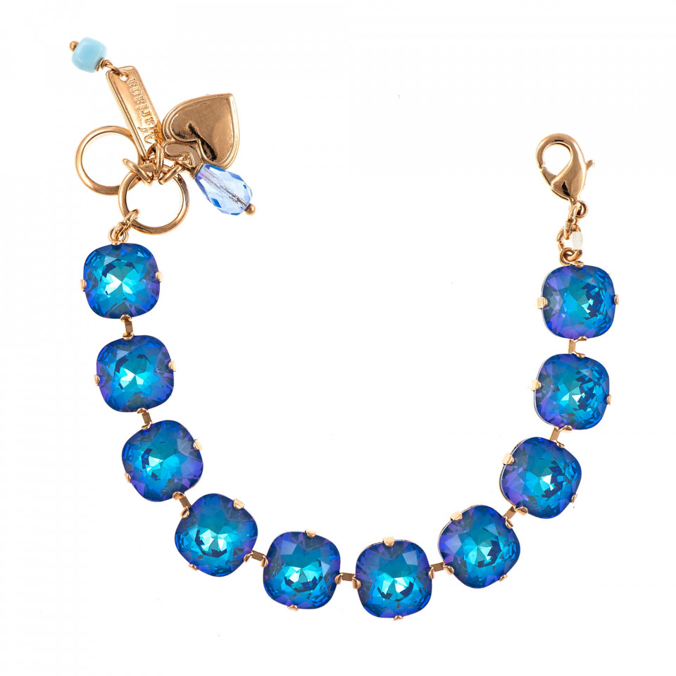 Bratara placata cu Aur roz de 24K, cu cristale Swarovski, Ocean DeLite | 4326/2-143143RG