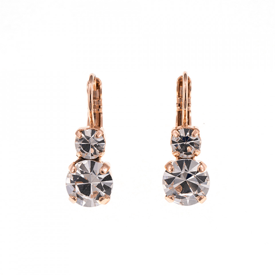 Cercei placati cu Aur roz de 24K, cu cristale Swarovski, On a Clear Day | 1190-001001RG6