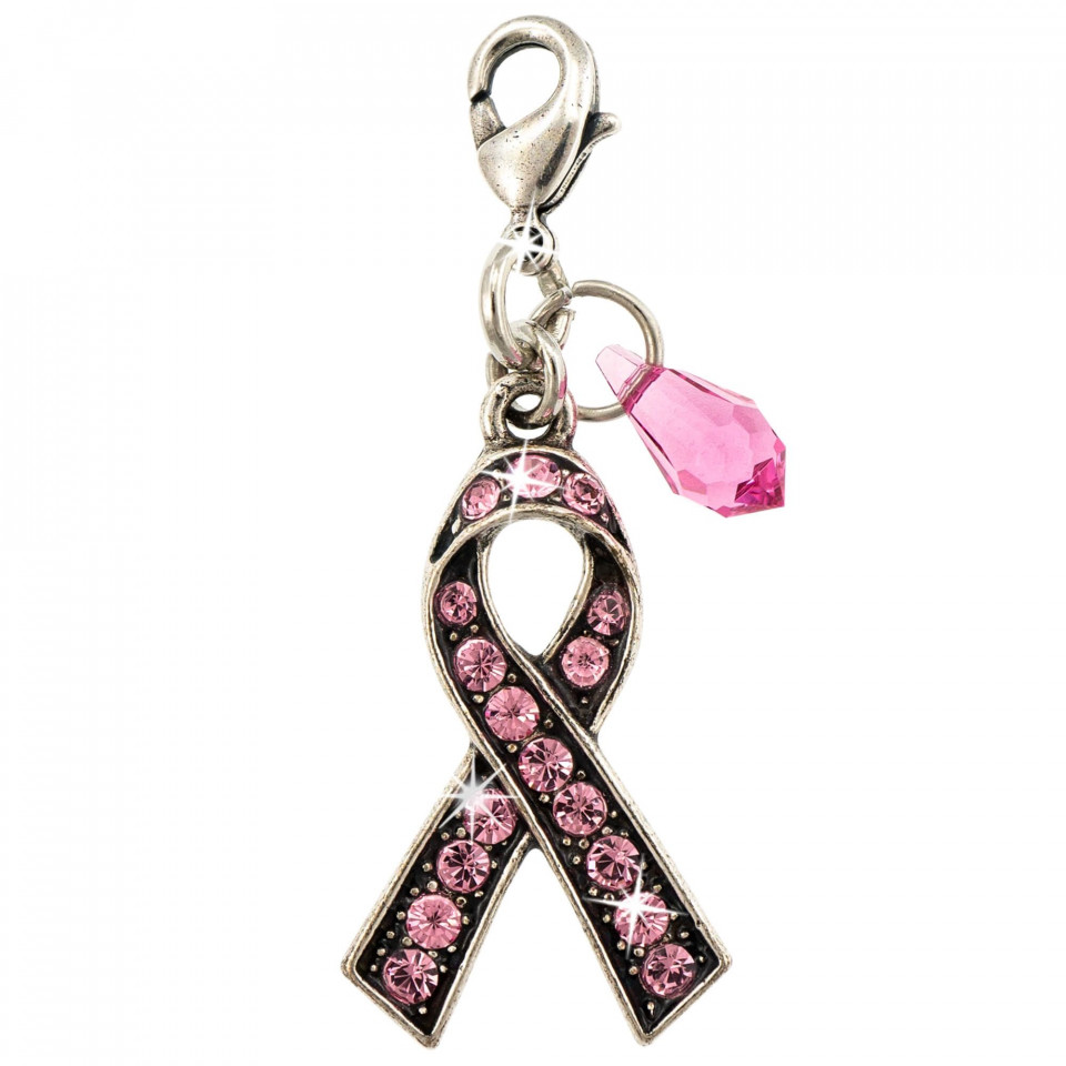 Charm placat cu Argint 925, cu cristale Swarovski, Cancer Awareness | 6255-223SP