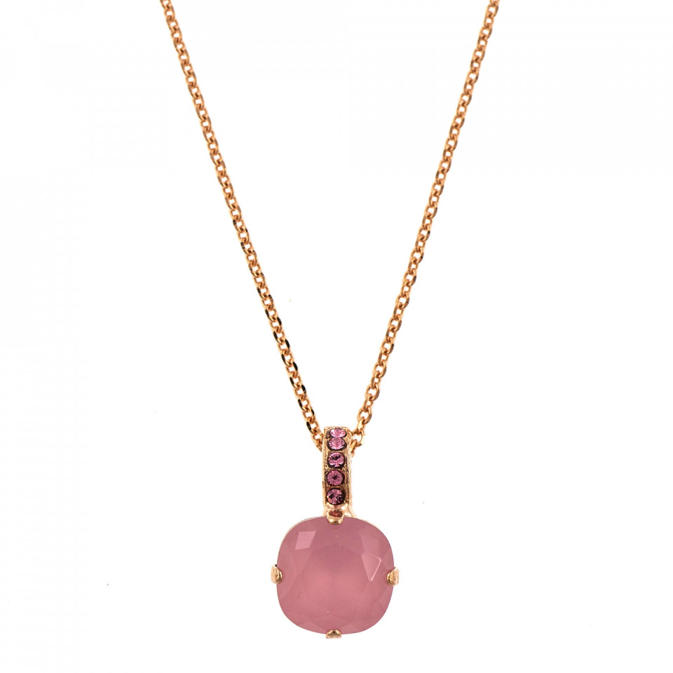 Pandantiv cu lant placat cu Aur roz de 24K, cu cristale Swarovski, Antigua | 5326/2-223026RG
