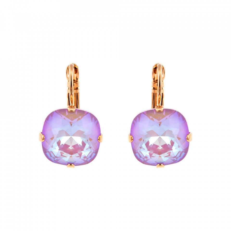 Cercei placati cu Aur roz de 24K, cu cristale Swarovski, Lavender | 1326/4-144RG6