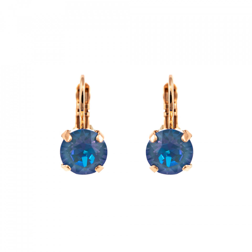 Cercei placati cu Aur roz de 24K, cu cristale Swarovski, Ocean DeLite | 1440-143RG6