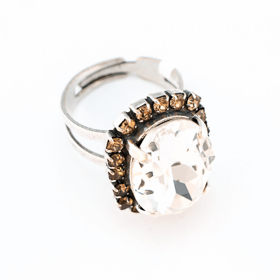 Inel placat cu Argint 925, cu cristale Swarovski, Forever | 7090/1-391100SP Roxannes - Mariana Jewellery
