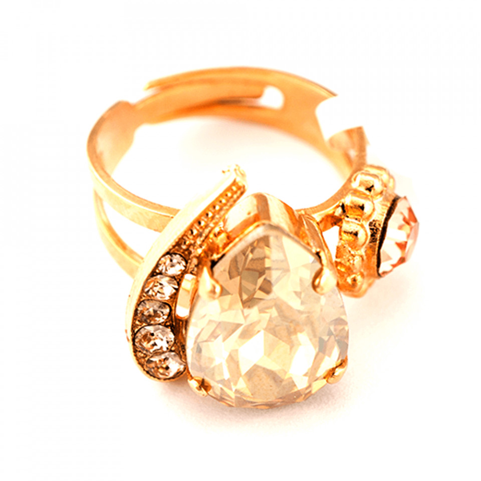 Inel placat cu Aur roz de 24K, cu cristale Swarovski, Jackie | 72009-39132RG