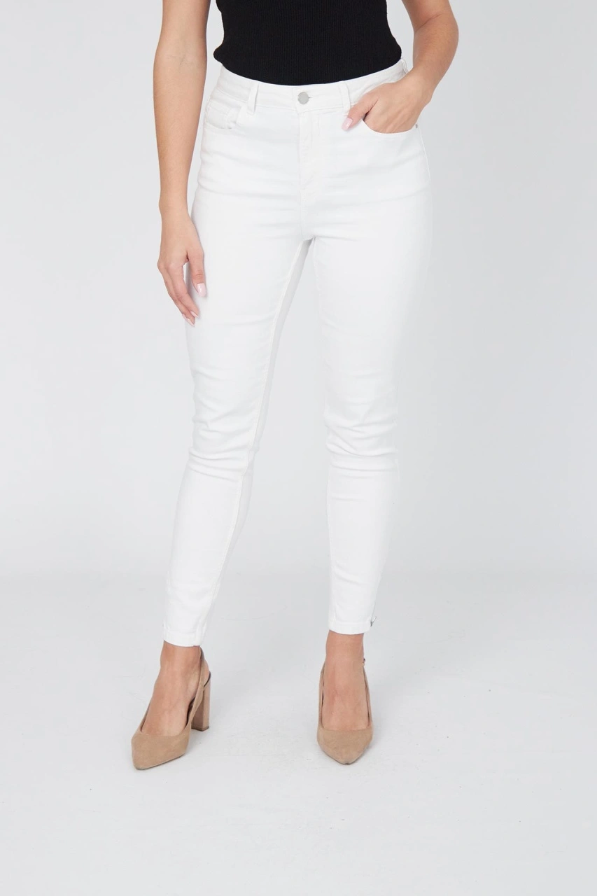 Blugi dama VILA slim fit alb