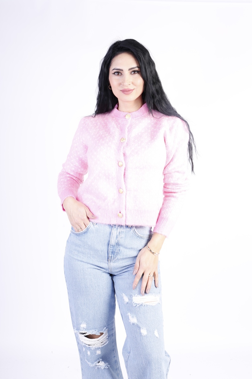 Cardigan dama tricotat cu nasturi aurii