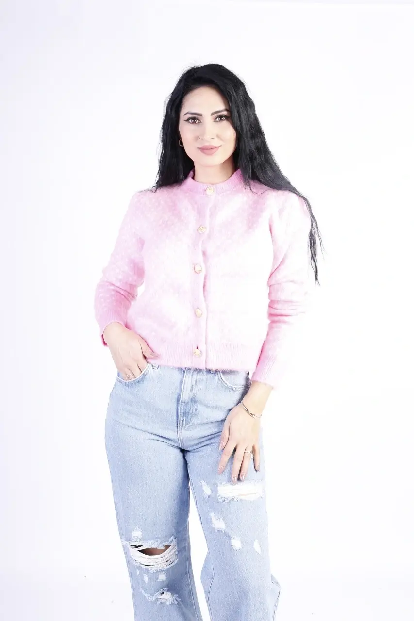 Cardigan dama tricotat cu nasturi aurii