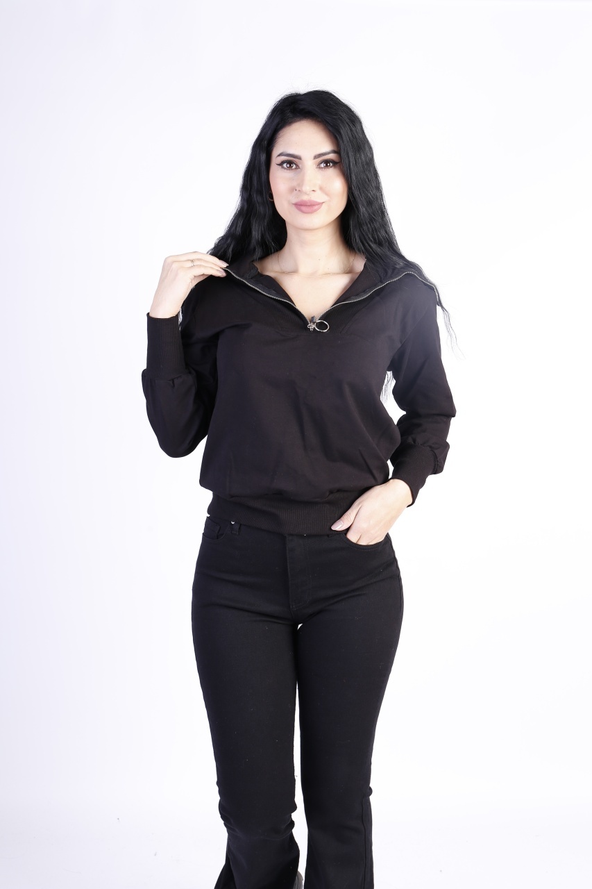 Bluza dama cu guler Neagra Kings&Clowns