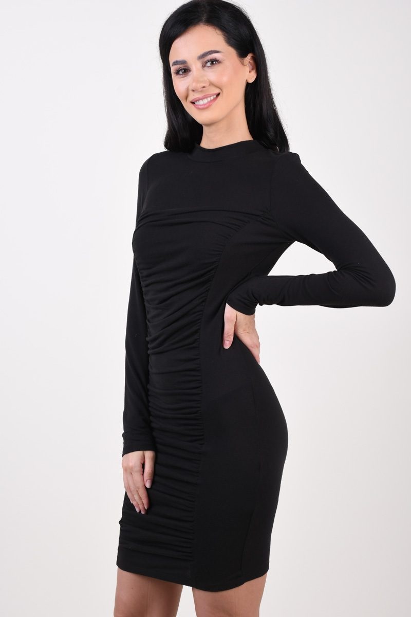 Rochie dama PIECES cu maneci lungi negru