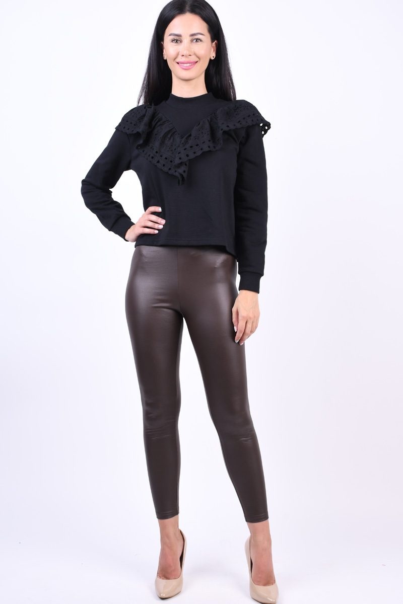 Colanti dama JDY maro din piele ecologica