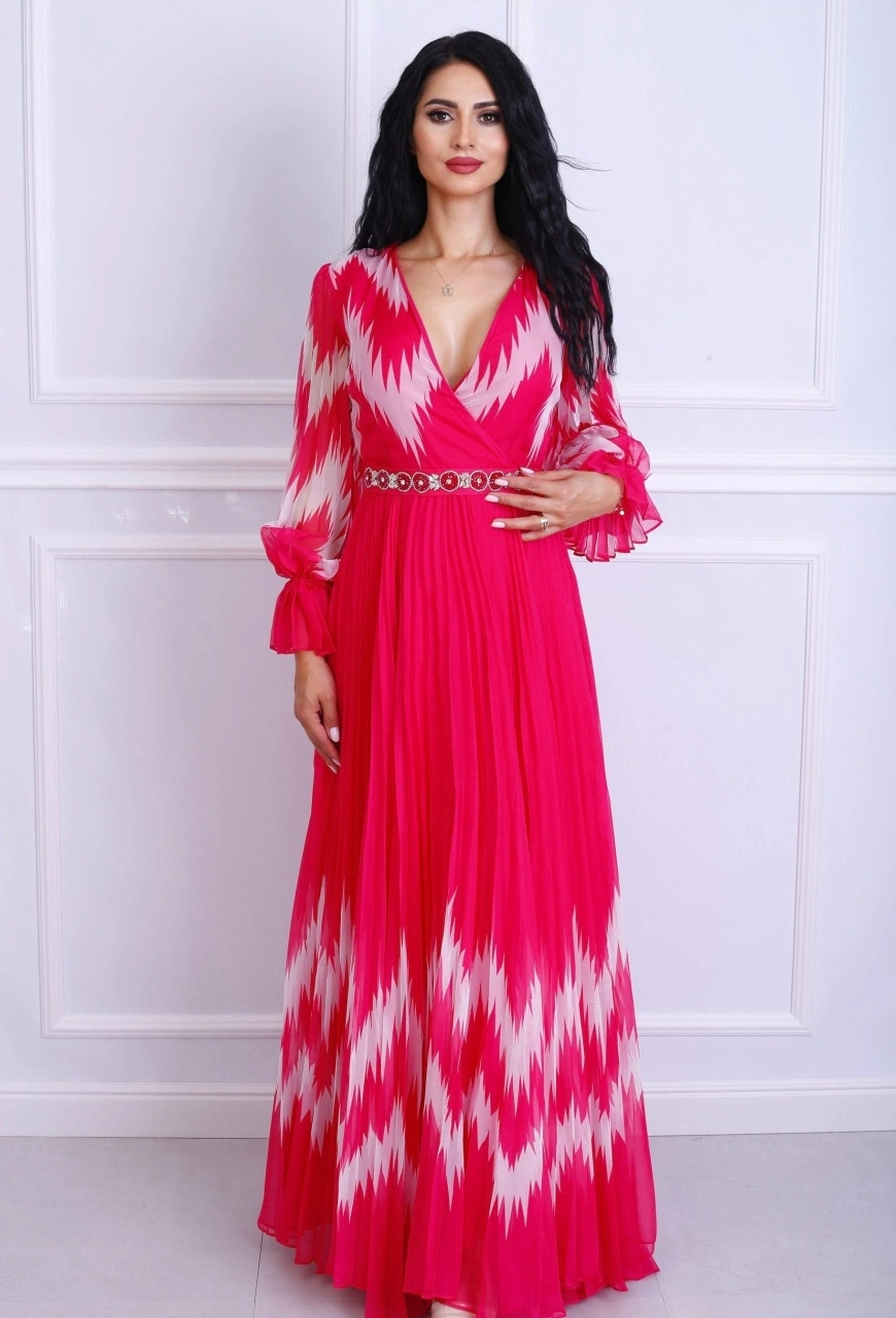 Rochie dama eleganta Romina pe roz pentru evenimente formale și ocazii speciale