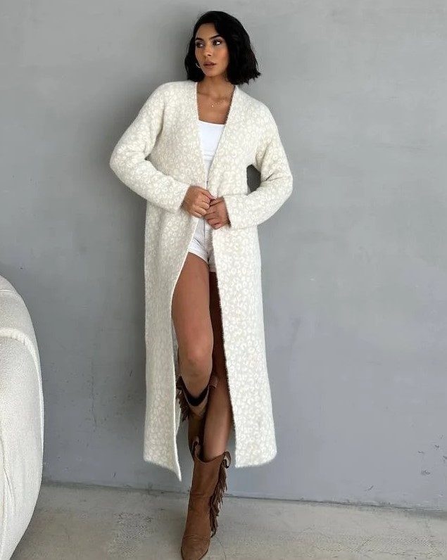 Cardigan dama lung Sofie Crem