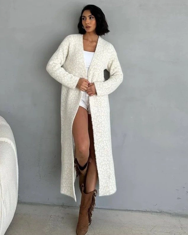 Cardigan dama lung Sofie Crem