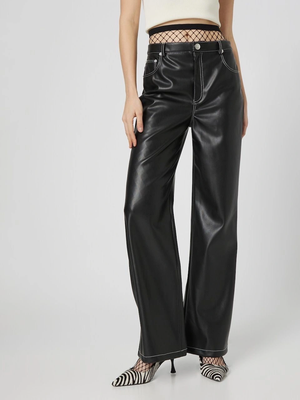 Pantaloni dama din piele ecologica About You Collections
