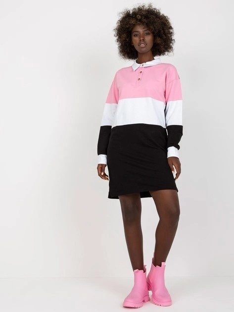 Rochie dama casual RUE PARIS polo look roz