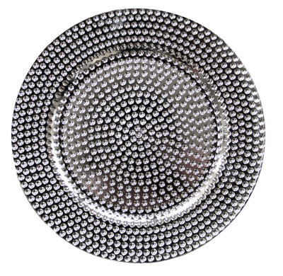 Farfurie suport polipropilena ( charger ) Silver 33 cm
