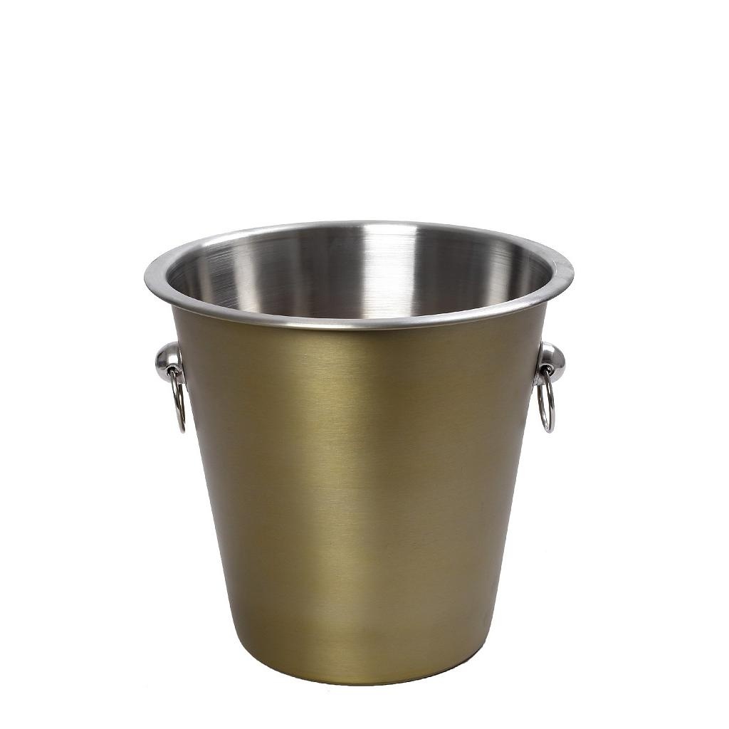 Frapiera sampanie , vin , cu 2 inele , inox , Gold mat 22 x (H) 22 cm