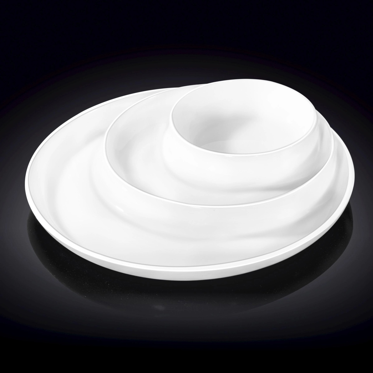 Platou rotund cu 3 compartimente Fine White 25.5 cm - 992691