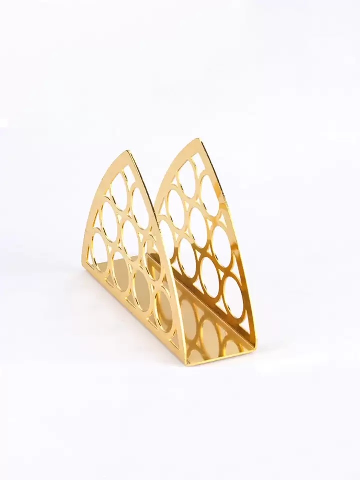Suport servetele triunghi Gold 13 x 9 cm - 12891