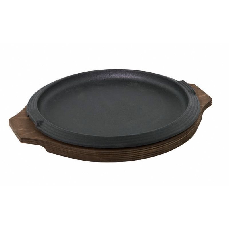 Vas servire fonta cu suport lemn rotund ILsa 25 / 21 cm - 04800250GCV
