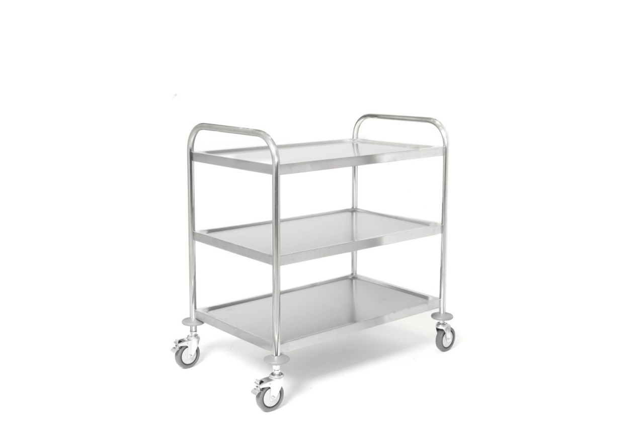 Carucior servire cu 3 nivele inox 860 x 540 x H 940 mm - 11775