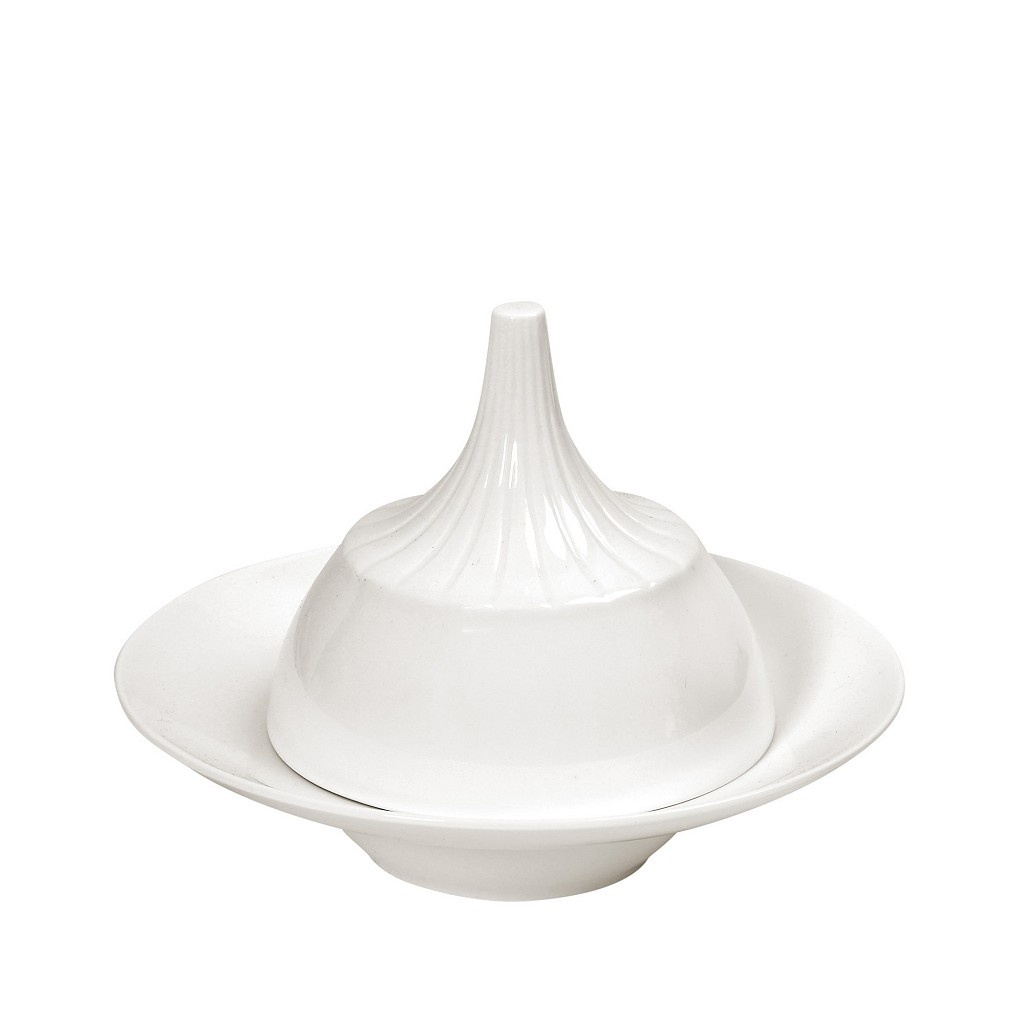 Farfurie adanca cu capac Cloche portelan Siders 18 cm