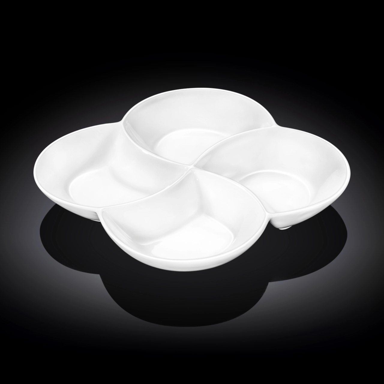 Platou patrat cu 4 compartimente Fine White 22 x 22 cm - 992649