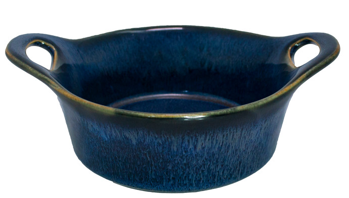 Vas cuptor rotund ceramica Blue 12.5 x h5.5 cm